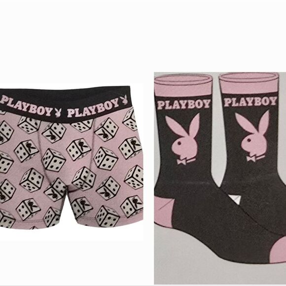 Playboy Are You Feeling Lucky Boxer Brief & Bunny Logo Socks Boxed Swr - Picture 1 of 5